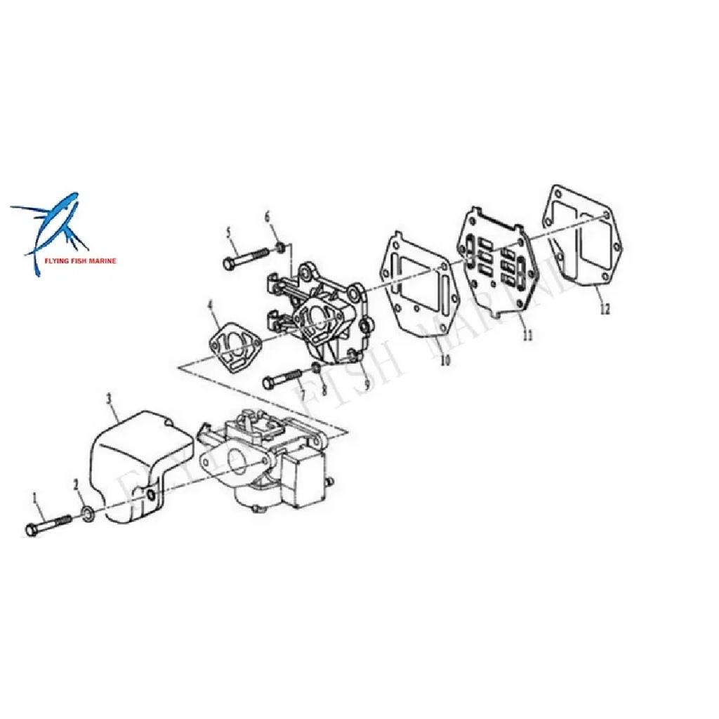 Outboard Engine T8-05000014 Intake Valve Seating Gasket B for Parsun HDX 2-Stroke T6 T8 T9.8 Outboard Engine
