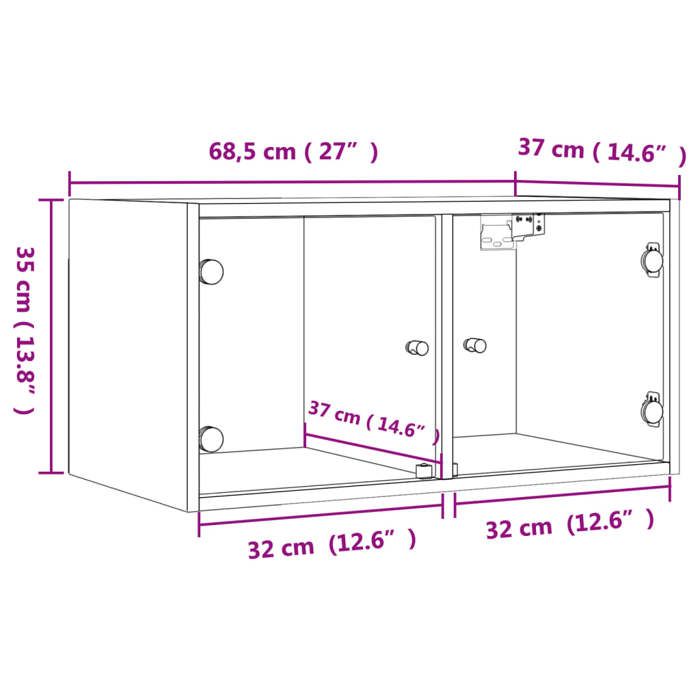 VidaXL Armoire murale avec portes en verre blanc 68,5x37x35 cm 836497