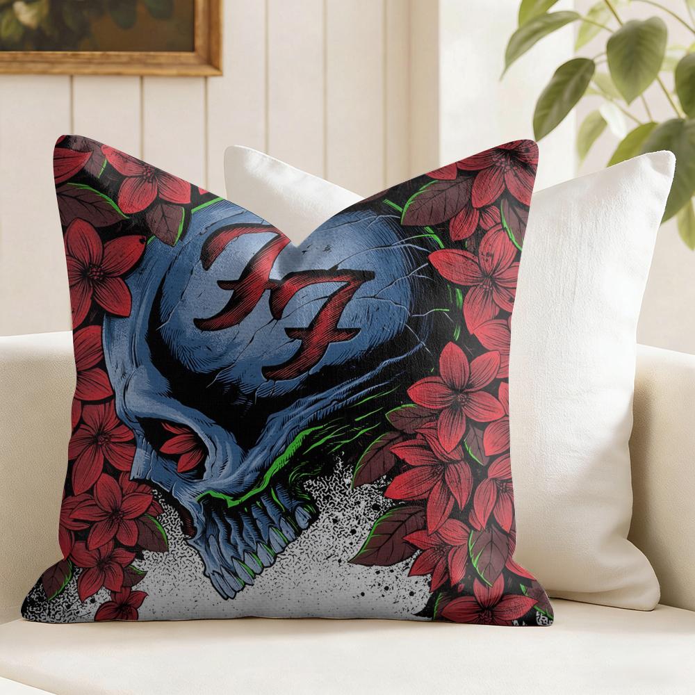 FFoo FFighters Band Cushion Cover Eco Linen Pillow Case DoubleSided Print Breathable Durable Zipper Home Decor Gift