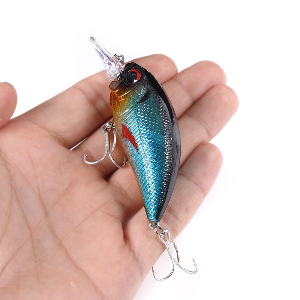 HENGJIA 1 stk Medium Dykke Crankbait 8cm 15.5g Kunstig Wobbler med Skarp Krok Hard Bait for Bass Gjedde