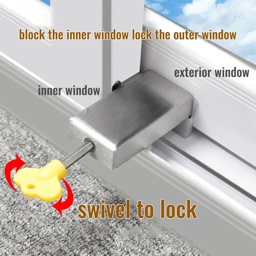 2Pcs Child Safety Window Limiters Home Security for Windows Lock with for Key Window Safety Locks for Vertical Sliding F