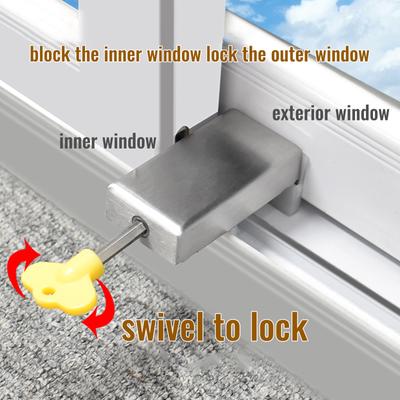 2 Pezzi Limitatori di Apertura Finestra per Sicurezza Bambini Sicurezza Domestica per Finestre Blocco con Chiave Serrature di Sicurezza Finestra per Scorrimento Verticale f