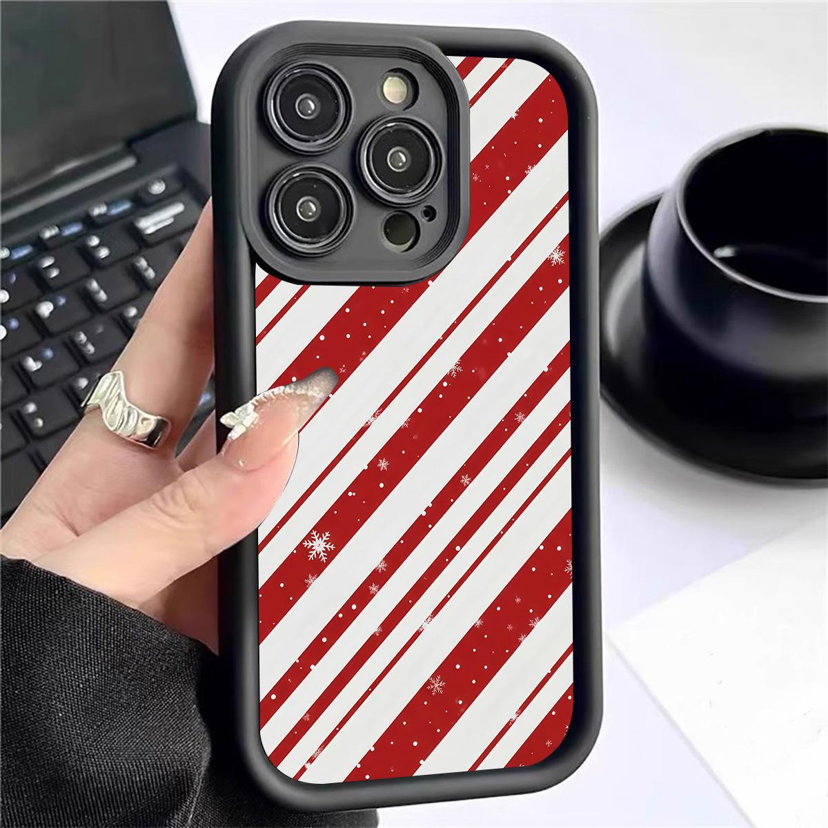 

Red & White Diagonal Cross Groove iPhone15/16/17 Protective Case Galaxy S22 чёрный