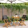 VidaXL Ensemble de bistro 3 pcs noir résine tressée et bois massif, ensemble de bistro de jardin, ensemble de balcon, 3281850