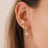 4pcs Fashion Stainless Steel Cubic Zirconia Star Dangle Earring Set For Women Cartilage Piercing Earring Ear Clip Korean Jewelry