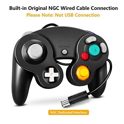 Controle FIOTOK para GameCube, Controle Clássico com Fio para Wii e Nintendo GameCube (Preto)