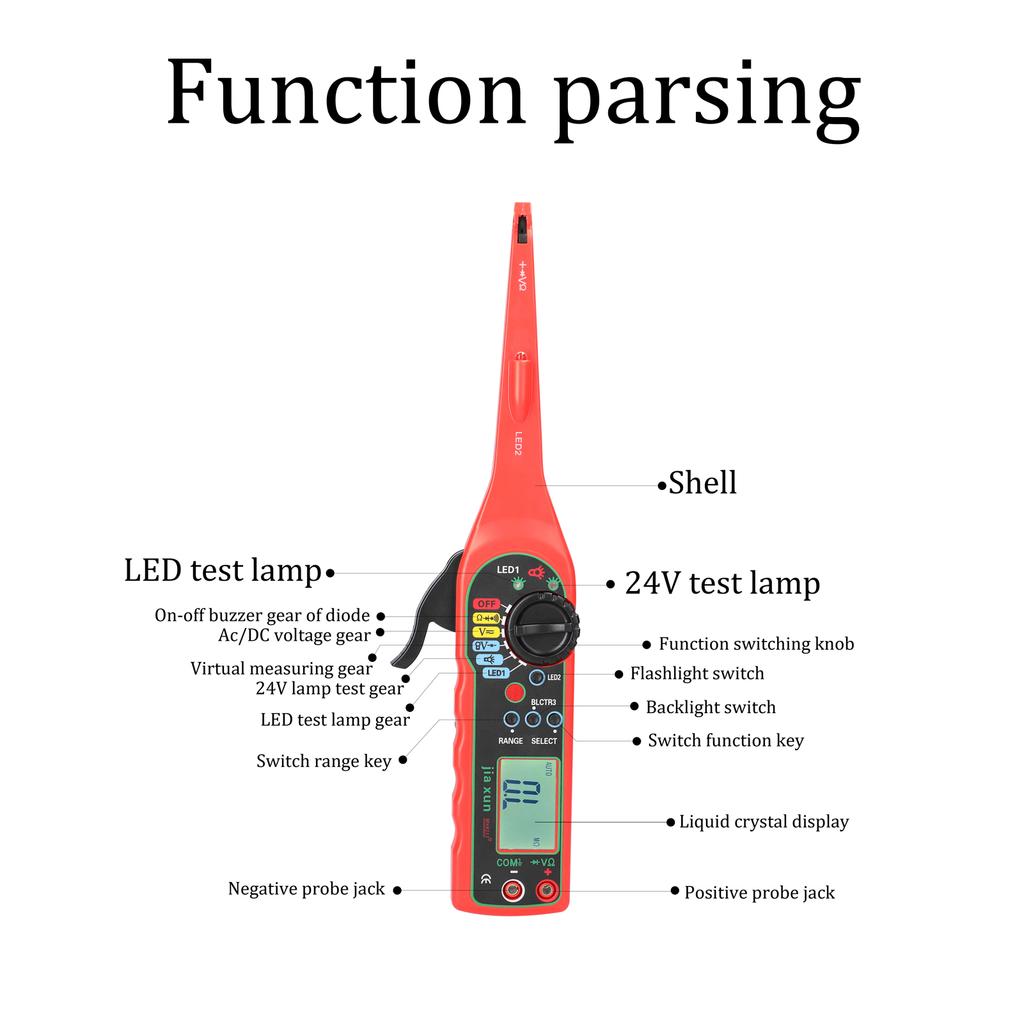 Handheld Portable Intelligent Car Auto Circuit Tester Multimeter Auto Repairs Multimeter Automatic