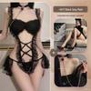 Erogenous Lace Maid Outfit: Enhance Small Chest, Temptation Lingerie, Transparent Passionate Uniform