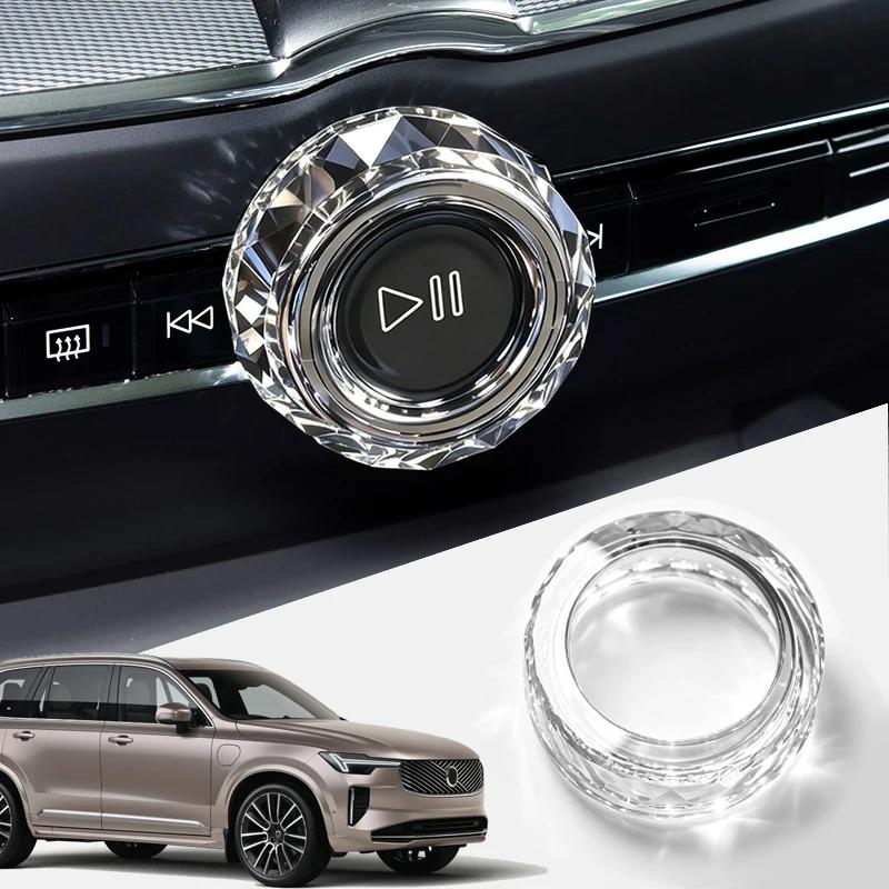 for Volvo S90 S60 XC90 XC60 V90 V60 xc40 c40 EX40 EC40 Crystal Volume Adjustment Button Decorative Knob Cover