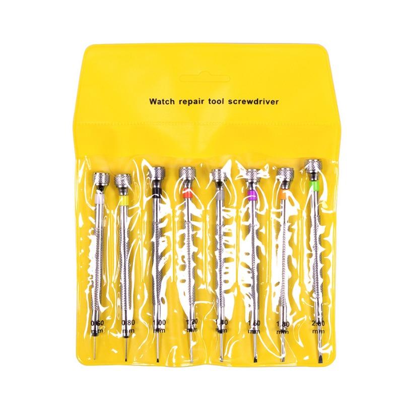 8PCS Watch Repair Tools Screwdriver Set 0.6mm-2.0mm Flat Head  Screwdriver kit Professional Watchmakers Watchmovent repair Tool