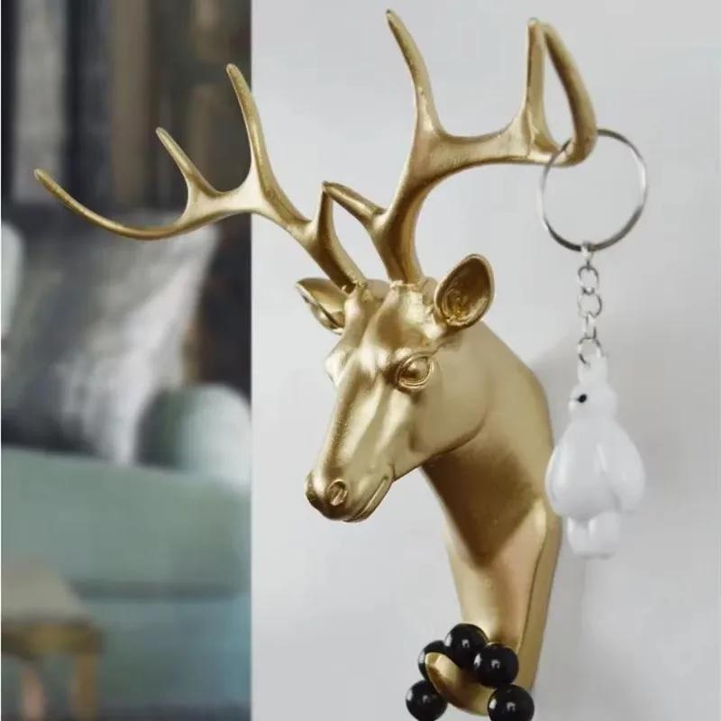 Animal Head Wall Hooks Horse Giraffe Elk Elephant Coat Hat Rack Decorative Wall Hanger Bathroom Bedroom Home Decor Accessories