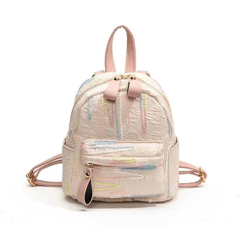 Sac à dos produit à fermeture éclair en nylon de couleur unie, ceinture à coussin d'air, sac à dos de mode haute beauté, nouveau sac souple style universitaire