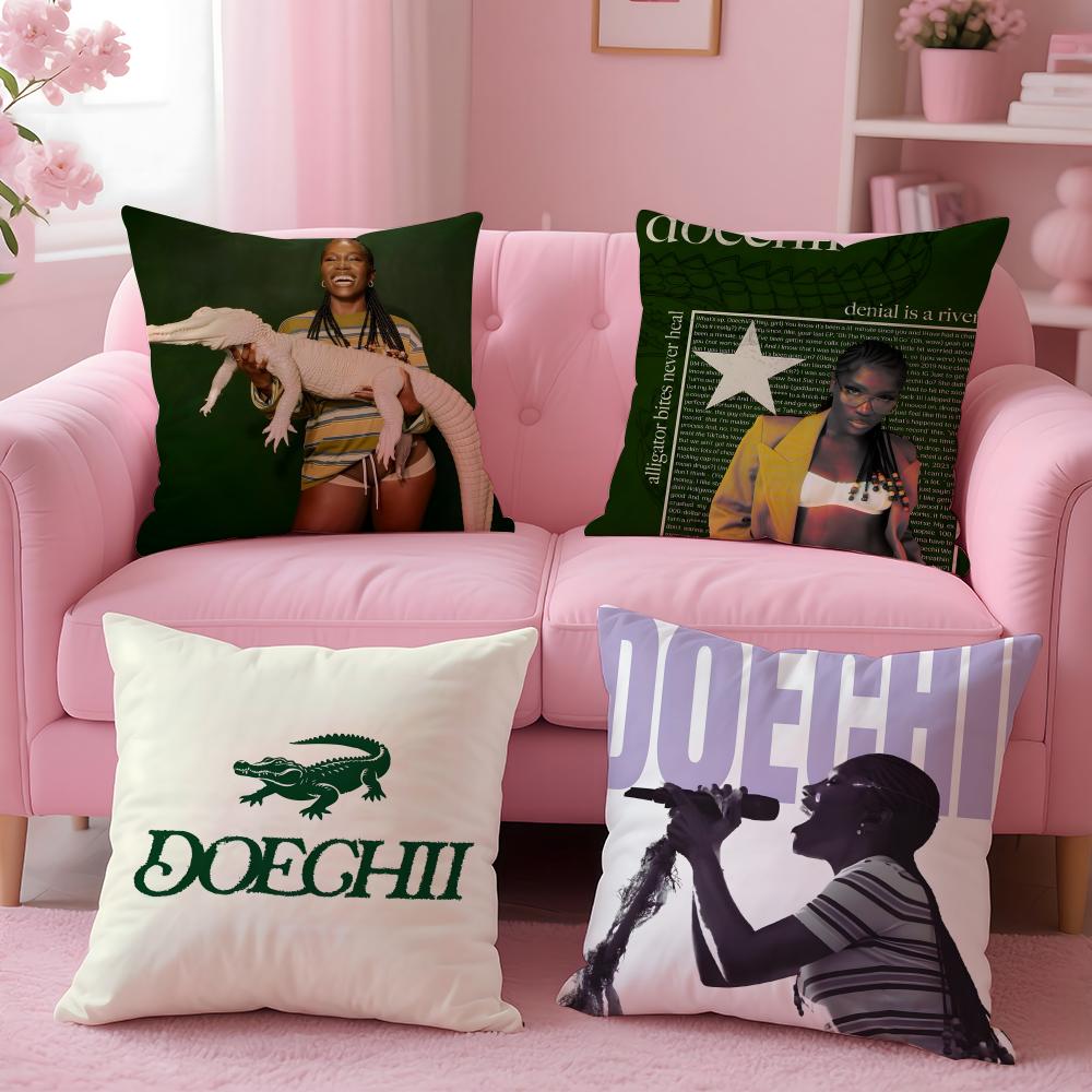 Bold HipHop American Rapperr DDoechii Cushion Cover Pillow Case Soft Skin Friendly Fabric Concealed Zipper