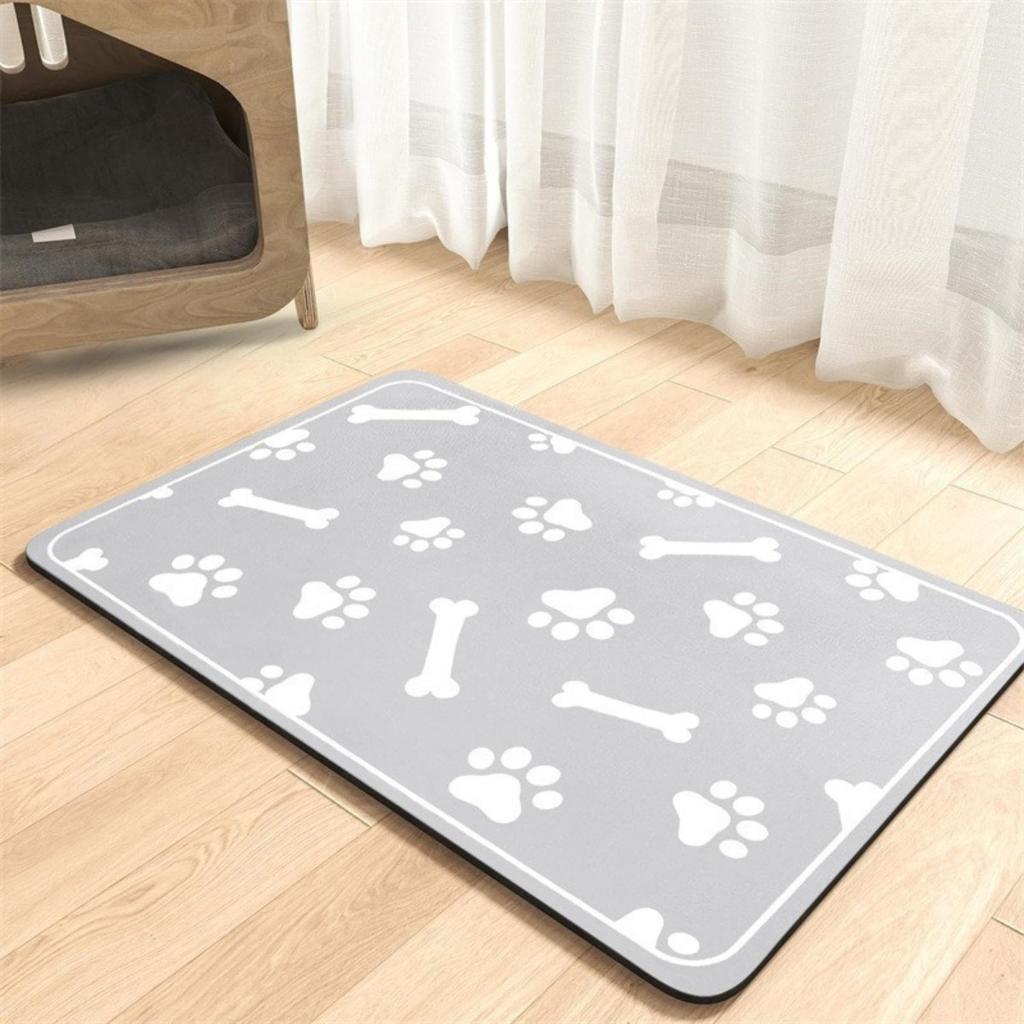 50*80 Quick Drying Diatomaceous Earth Pet Feeding Mat - Splash Proof, Absorbent, Easy To Clean, Suitable for Dogs and Cats, Washable