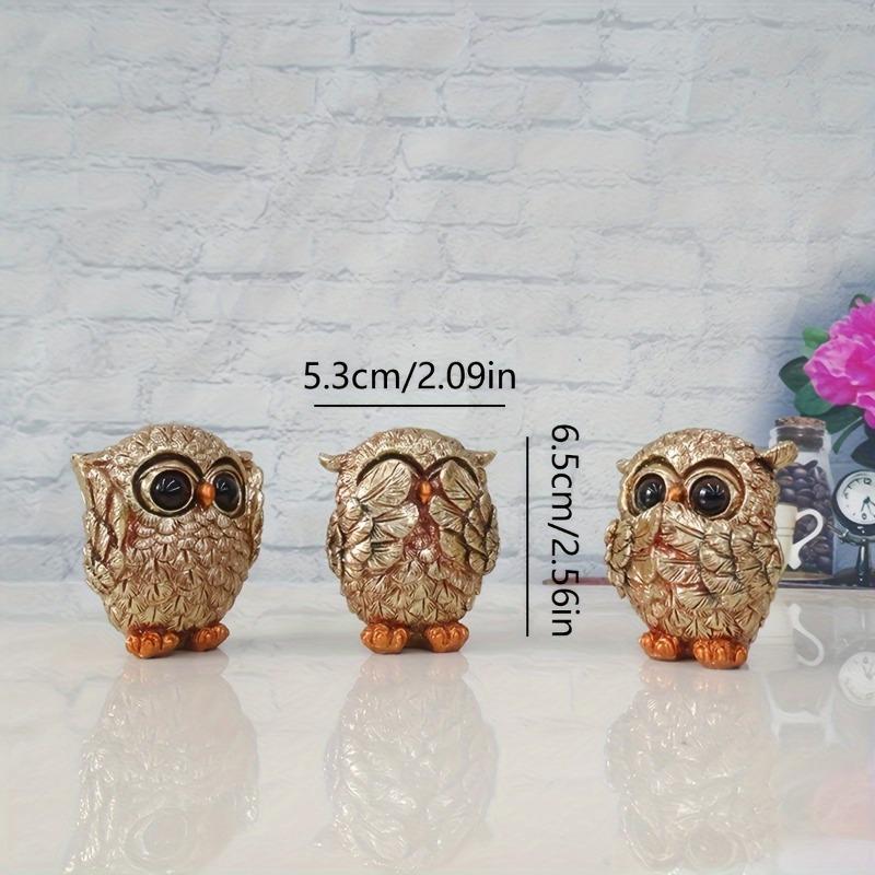 3pcs of Cute European-Style Owl Decorations for The Living Room Office Desk And Home Decor