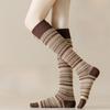 Retro Ethnic Knee-high Socks Soft Striped Socks Classic Thigh High Socks  Autumn Winter