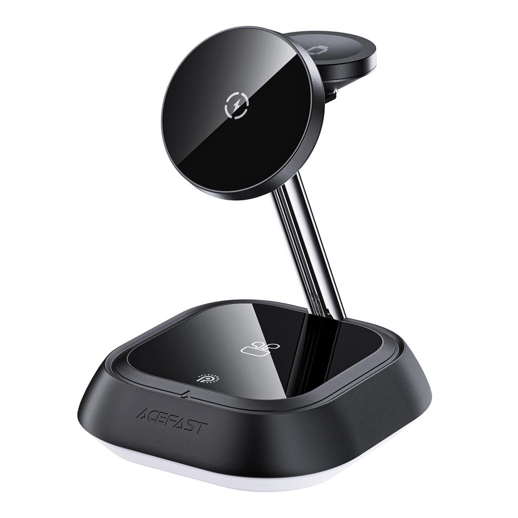 3in1 E16 15W Inductive Charging Station for Phone, Headphones, Watch, Black