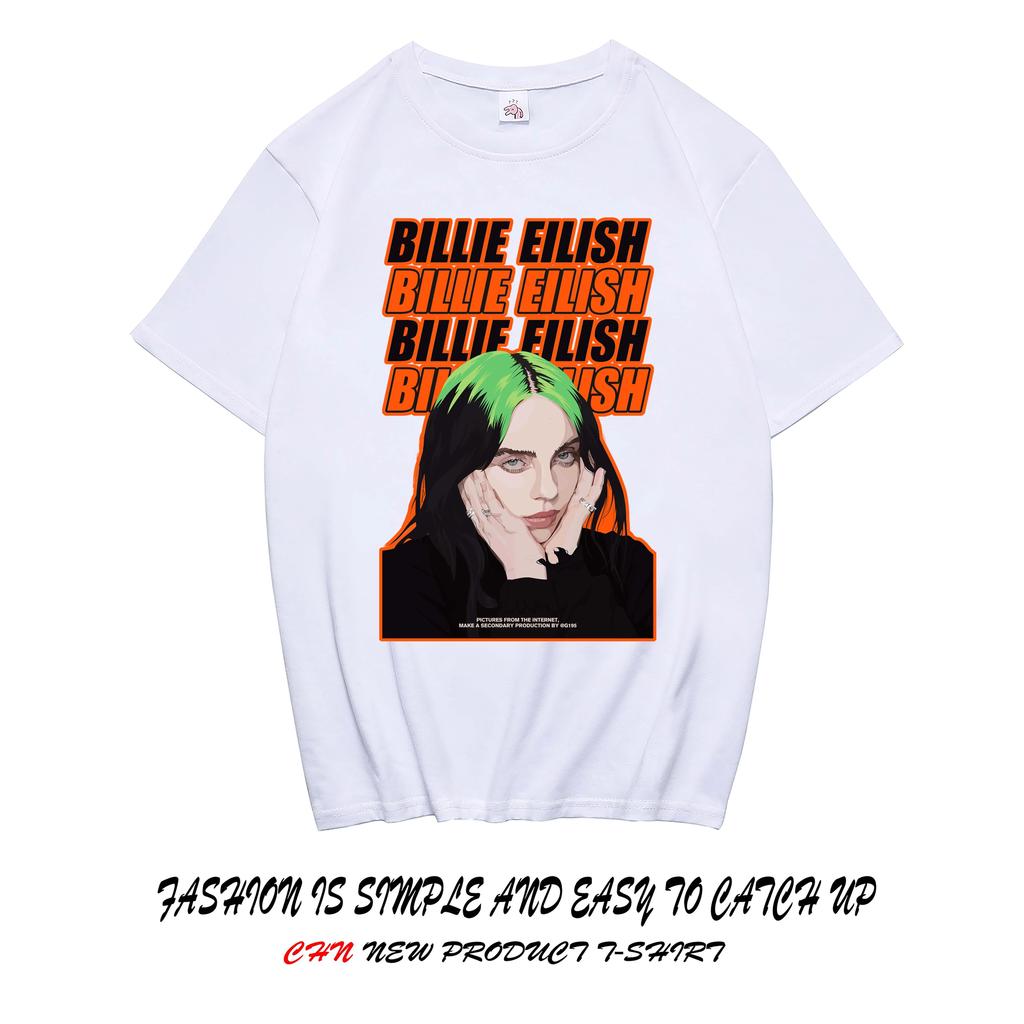 Billie Eilish Çevre Birimleri Grafik Baskılı Kısa Kollu Gömlek Erkek Kadın Bol Günlük Üstler Oversize Pamuklu Sokak Giyimi Y2K Tarzı Tişört