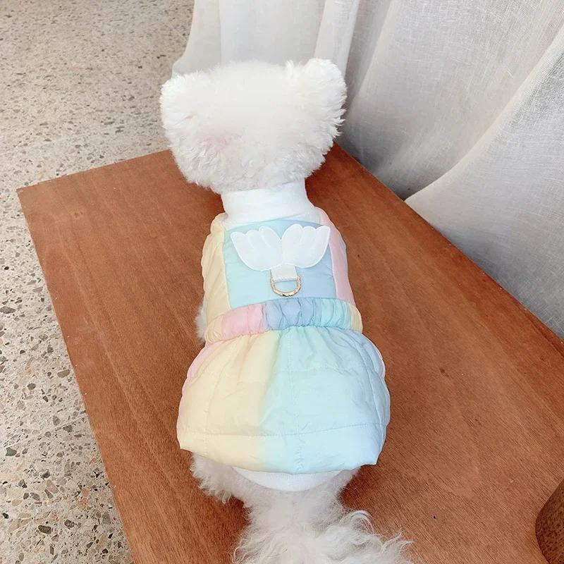 Cat Dog Dress Winter Dog Clothes Harness Skirt Chihuahua Yorkshire Small Dog Costume Coat Poodle Bichon Pomeranian Clothing