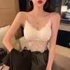 Wire Free Slim Fit Spagetti Strap Camisole Braletter for kvinner Ermeløs baseskjorte Lett polstret basic underskjorte