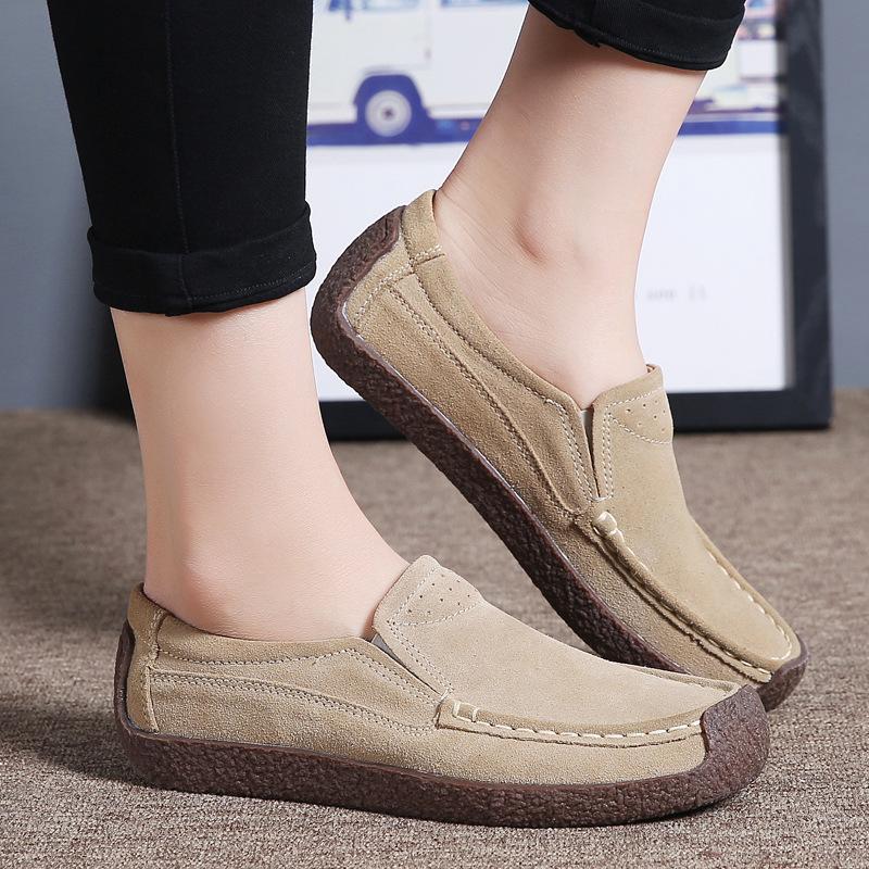 Mocassini in Vera Pelle Scarpe Basse Donna Primavera Estate Comode Sneaker Morbide Scarpe Casual di Alta Qualità Ballerine Slip On 42