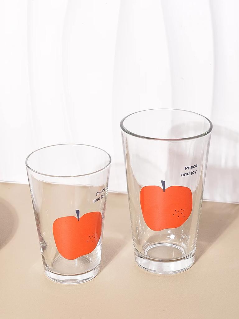 Cute Fruit Glass for Home, Small, Fresh, Transparent, Thickening Drinking Cup, Milk, Coffee, Juice Drink Glass, Commercial Round
