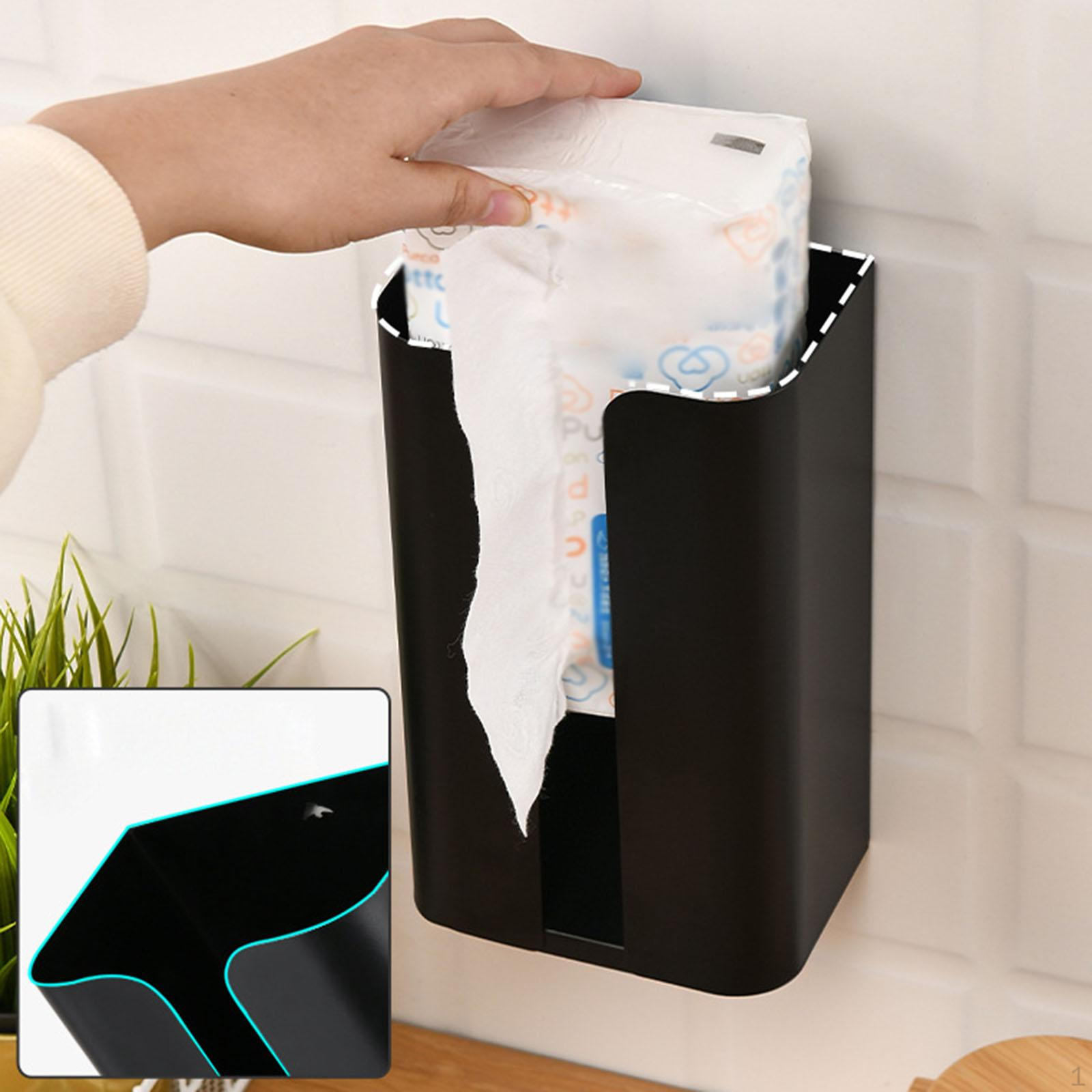 

Держатель для коробки с салфетками, экономящий место, настенное крепление, органайзер для бумаги для мастерской чёрный