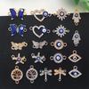 Evil Eye Charms with Butterfly & Starfish Connectors for DIY Jewelry Bracelets & Necklaces