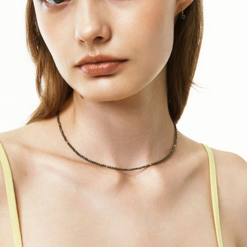 LUNNE 14k Natural Pyrite Gold Ball Necklace (14k Gold) #LFN16