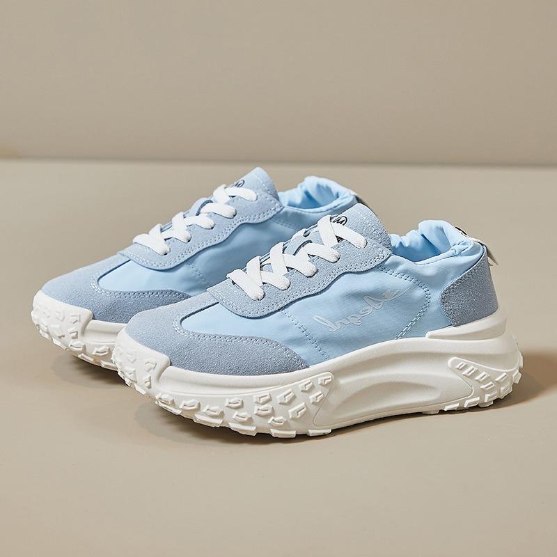 Spring New Women Shoes Chunky Sneakers Girl Fabric Platform Shoes Thick-soled Jogging Shoes