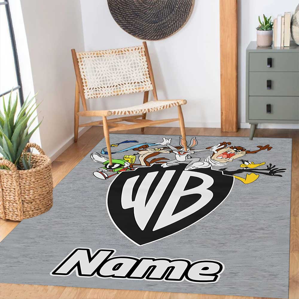 Warner Bros. Funktioniert (10) Personalisieren Sie Ihren Namens-Teppich, Ihr Bürostuhl-Kissen, Ihr Geschenk für Schlafzimmer und Wohnzimmer zu Hause.