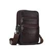 Men's Genuine Leather Crossbody & Waist Bag - Retro Vertical Minimalist Style