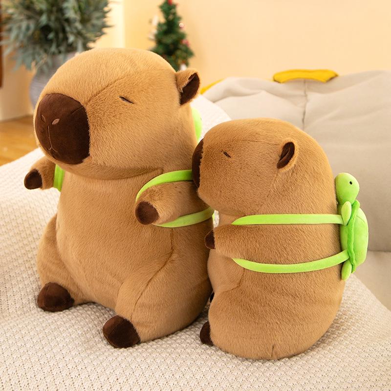 Capybara Plush Keychain & Pop-it Toy Pillow Set
