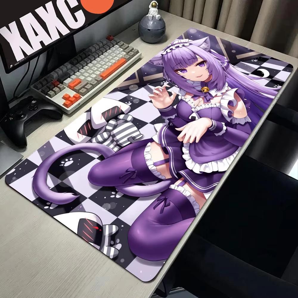 Mouse Pad HYBXAXC Nekomata Okayu VTuber Hololive Computer Gaming Desk Accessories Mat Large XL XXL Rubber Keyboard Mousepad