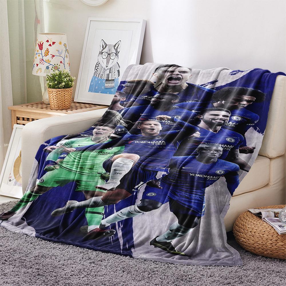 Chelsea FC Poster Print FlAannel Blanket, High Quality Comfortable for All Seasons, Home Decor, Warmth and Comfort