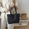 Dual Handles Polka Dot Printed Handbag Exquisite Shopping Tote Vintage Shoulder Bag  Office