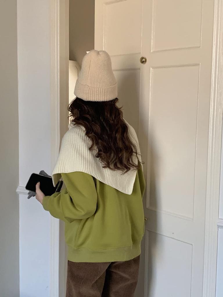 Gincci Ribbed Knit Scarf with High Neck and Detachable Trendy Detachable Cold Weather Stylish for Fall and Winter Women's Slit, Collar, Scarf, Snood,