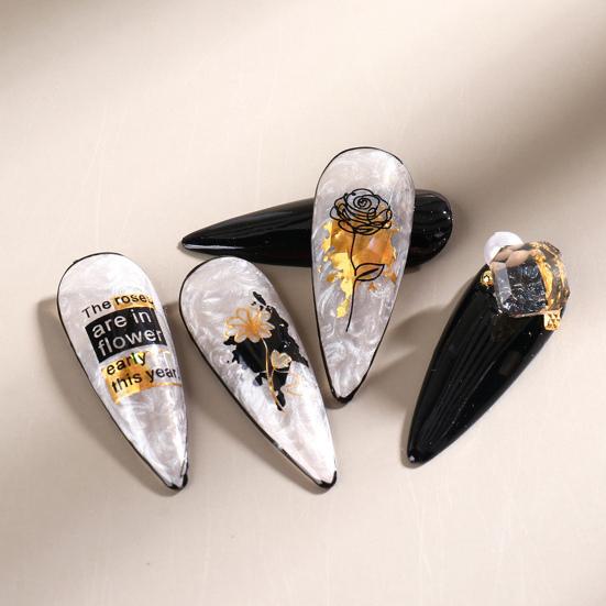 Manicure Decal Easy To Apply Lightweight Paper Black Bronzing Manicure Sticker Decal for