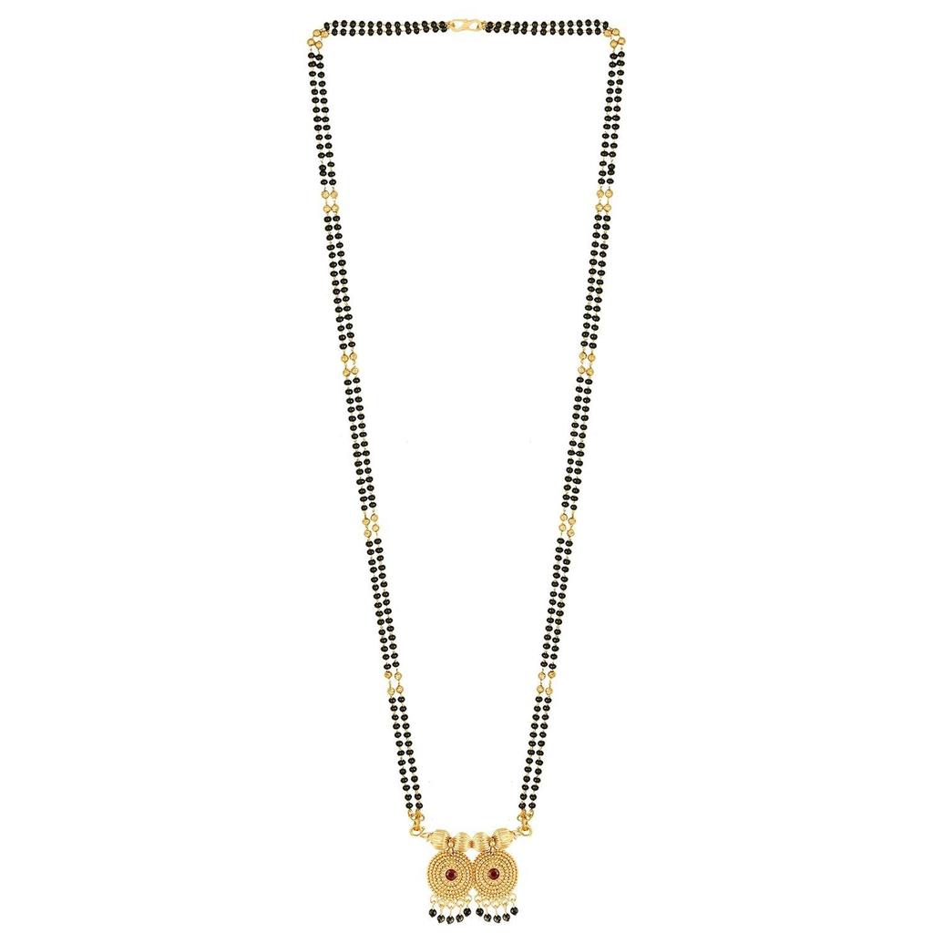 2 Vati Wati Mangalsutra For Women Girls Ladies Temple South Indian Traditional 1 Gram Gold Stylish Maharashtrian Long Chain