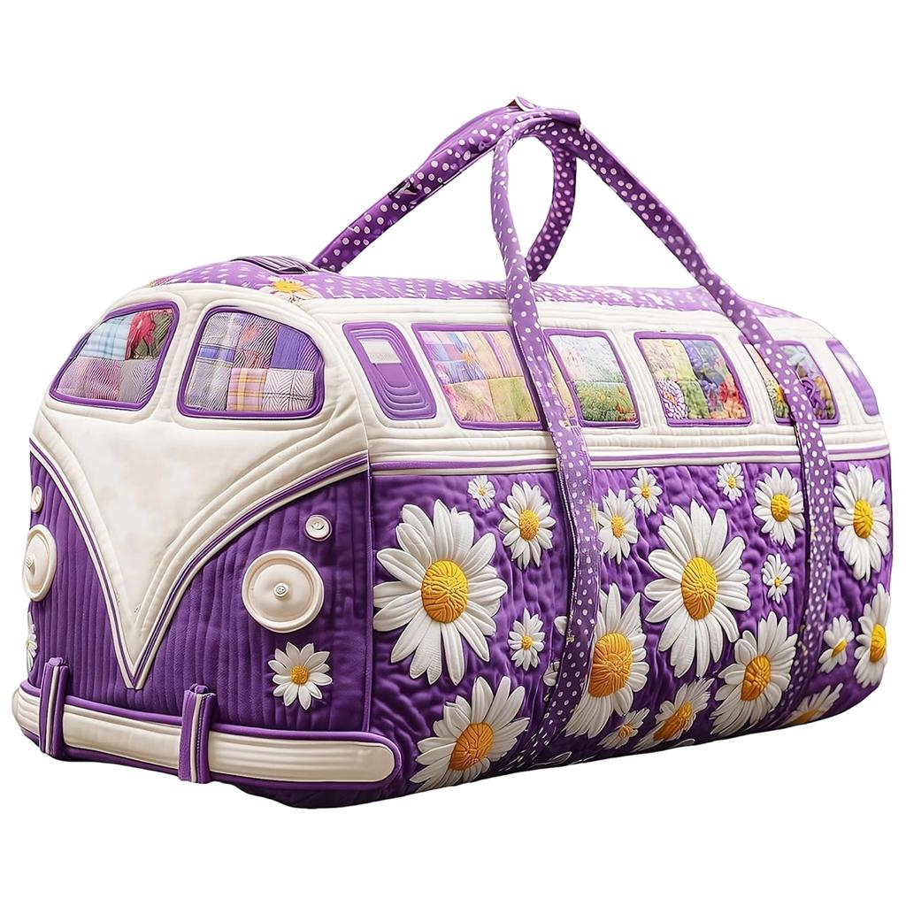 3DRetro Series Quilted Pleated Cotton Travel Bag Fashion Printed Women's Yoga Bag Handbag