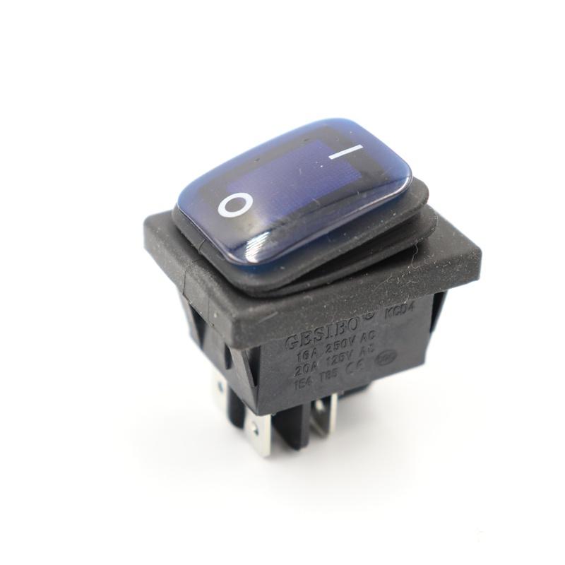 1Pcs On Off  KCD4 Waterproof and Oil Proof Switch Four Feet 2 File with Lights Rocker Power Switch LED 12V 220V