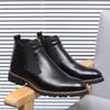 New Fashion Men's Large Size Leather Boots One Pedal Martin Boots Chelsea Boots High Top Men's Boots British Tooling Boots