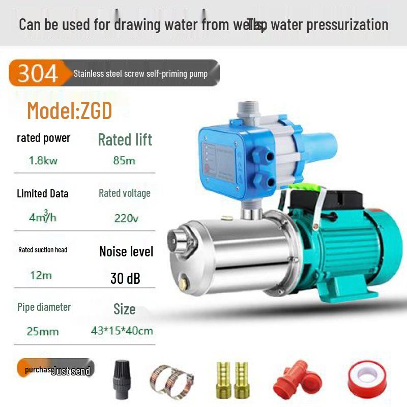 Bomba de Poço Autoescorvante de Aço Inoxidável: Bomba de Pressão de Água Automática com Alto Poder de Sucção