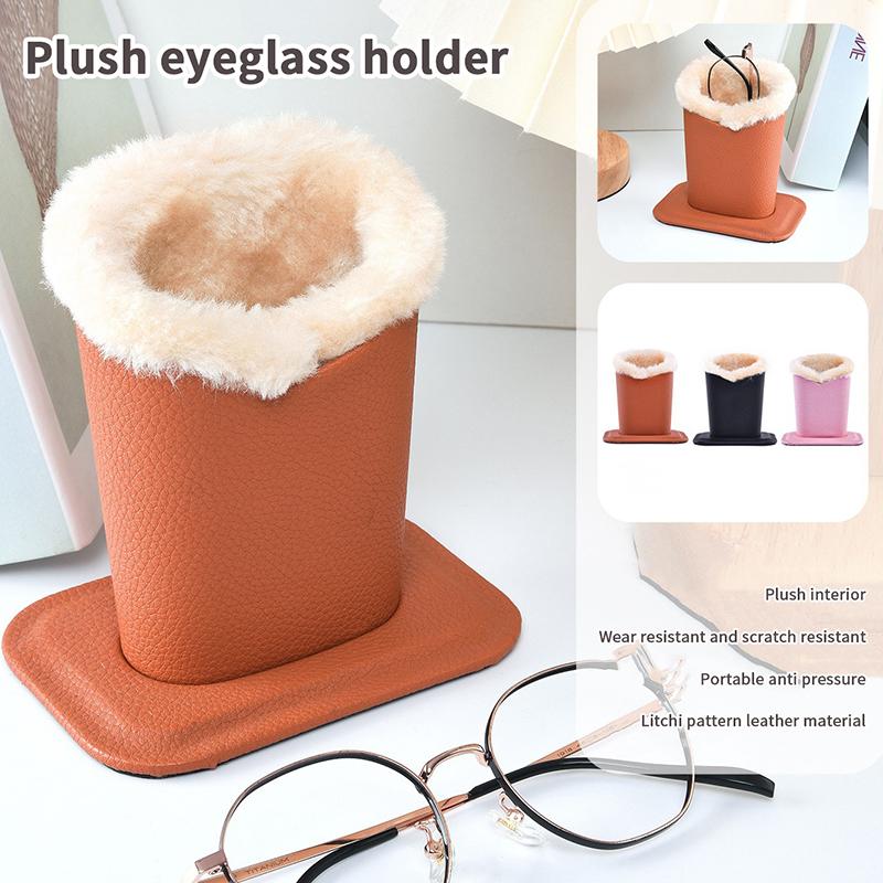 1Pc Winter Plush Eyeglass Holder Eyeglass Stand Display Stands Glass Shelf Sunglass Holder Polyester Cloth Eyeglass Stand