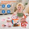 Baby Soft Plush Animal Tissues Box Simulated Farm Animals House Set with Sound Toddler Sensory Cognition Toys Montessori Toys