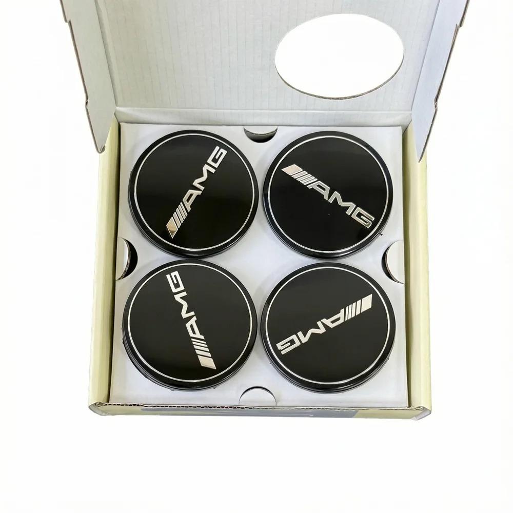 For Benz C-C2Hot 4PCS 75mm Car Floating Wheel Center Hub Caps Cover for Mercedes-Benz B/C/E/S Class a C200L GLC GLK CLA - CF Accessories SSS