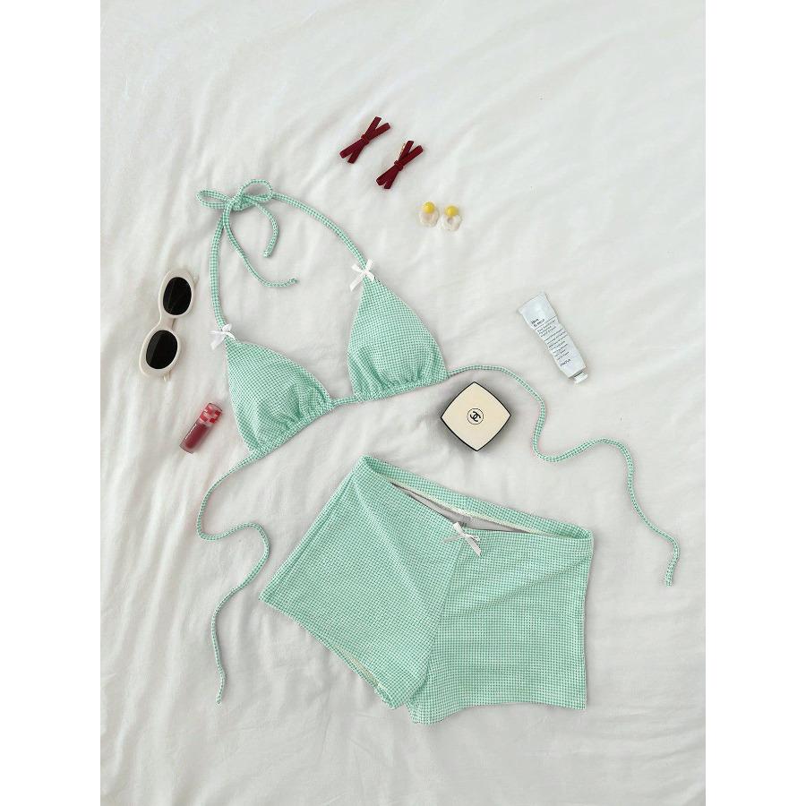 

Women s Bow Accent Bikini Set Sexy High Waisted Swimsuit with Boyshort Bottoms XL світло-зелений колір