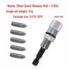 65mm Adjustable 1/4 Screwdriver Bit Holder, Carbon Steel Extension Bar, Quick Release