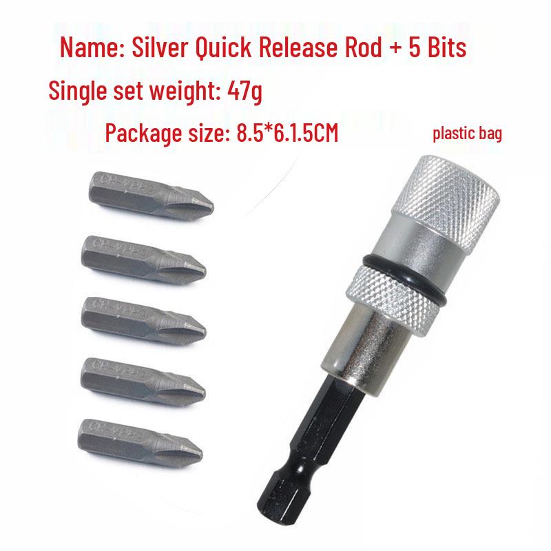 65mm Adjustable 1/4 Screwdriver Bit Holder, Carbon Steel Extension Bar, Quick Release