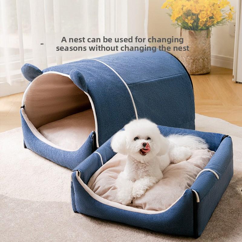 Kennel Removable and Washable House Type Closed Indoor Large Space Medium and Small Dog Fighting Dog House Cat Litter Pet Supplies